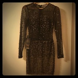 Bebe hand beaded Mesh dress